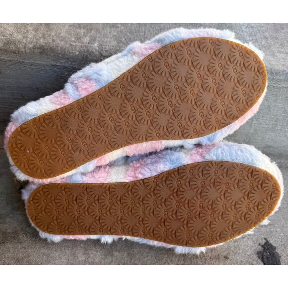 UGG W FLUFF YEAH SLIDE Slippers Cali Collage Women's 6 Pink Blue White Stripe - Picture 9 of 11